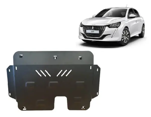 Pohjapanssari Peugeot 208 (2019➟), moottori, vaihdelaatikko, jäähdytin, terästä 🙂 Nopea Toimitus