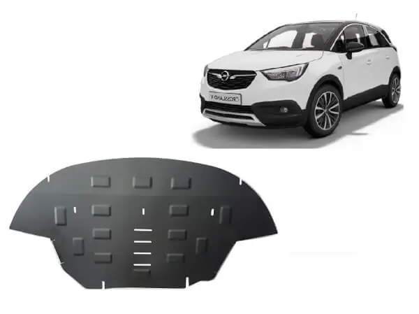 Pohjapanssari Opel Crossland X (2017➟), moottori, vaihdelaatikko, jäähdytin, etupuskuri, terästä 🙂 Pakollinen (Must-Have)