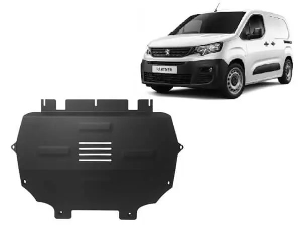 Pohjapanssari Peugeot Partner (2018➟), moottori, vaihdelaatikko, jäähdytin, terästä 🙂 Alkuperäinen