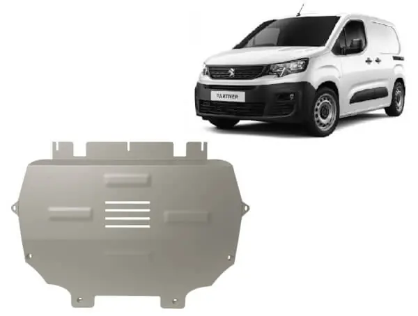 Pohjapanssari Peugeot Partner (2018➟), moottori, vaihdelaatikko, jäähdytin, etupuskuri, alumiinia 🙂 Edullinen