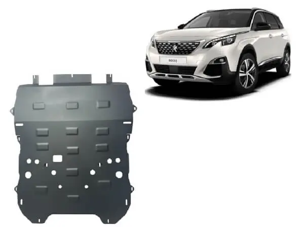 Suosittu Pohjapanssari Peugeot 5008 (2017➟), moottori, vaihdelaatikko, jäähdytin, etupuskuri, apurunko, terästä 🙂