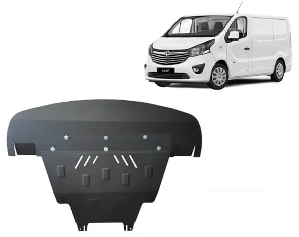 Loppuunmyynti Pohjapanssari Opel Vivaro (2014-2019), moottori, vaihdelaatikko, jäähdytin, etupuskuri, terästä 🙂