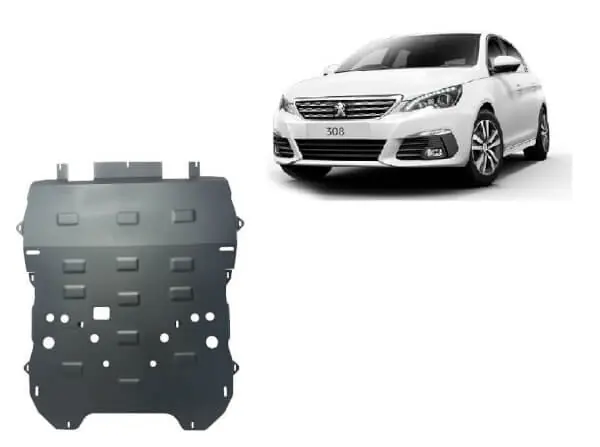 Löytö Pohjapanssari Peugeot 308 (2018➟), moottori, vaihdelaatikko, jäähdytin, etupuskuri, apurunko, terästä 🙂