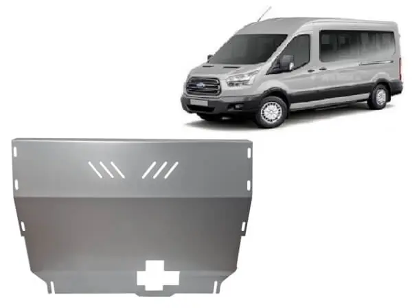 Pohjapanssari Ford Transit (2020-2023), moottori, vaihdelaatikko, jäähdytin, etupuskuri, alumiinia 🙂 Aito