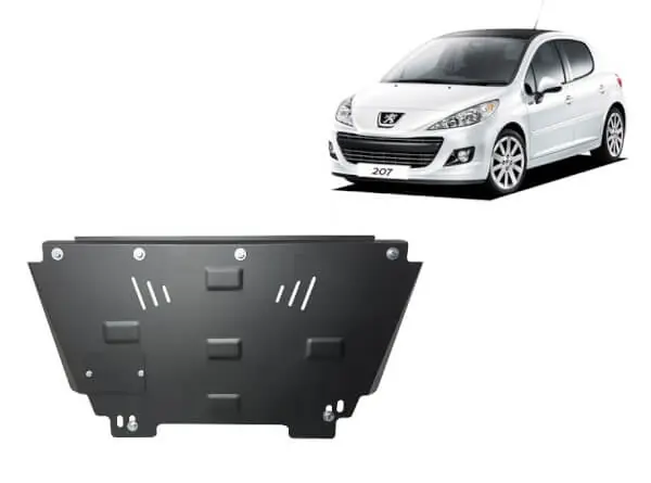 Uutuus Pohjapanssari Peugeot 207 (2006-2014), moottori, vaihdelaatikko, jäähdytin, terästä 🙂