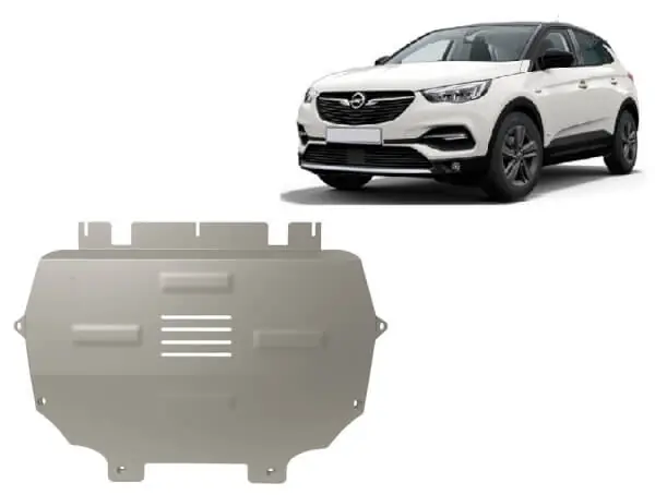 Pohjapanssari Opel Grandland X (2017➟), moottori, vaihdelaatikko, jäähdytin, etupuskuri, alumiinia 🙂 Uutuus