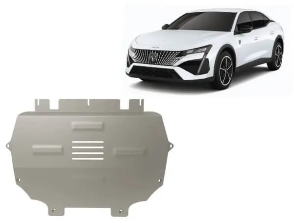 Alkuperäinen Pohjapanssari Peugeot 408 (2022➟), moottori, vaihdelaatikko, jäähdytin, etupuskuri, alumiinia 🙂