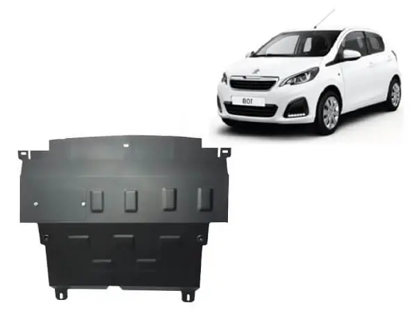 Pohjapanssari Peugeot 108 (2014-2021), moottori, vaihdelaatikko, jäähdytin, terästä 🙂 Osta Nyt