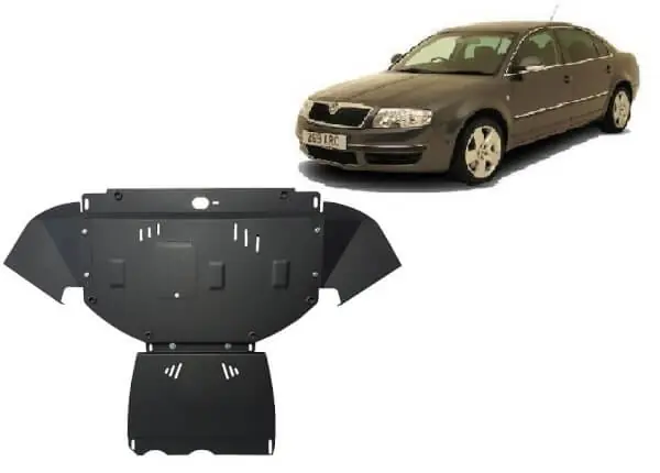 Edullinen Hinta Pohjapanssari Skoda Superb (2000-2008), moottori, vaihdelaatikko, jäähdytin, etupuskuri, terästä 🙂