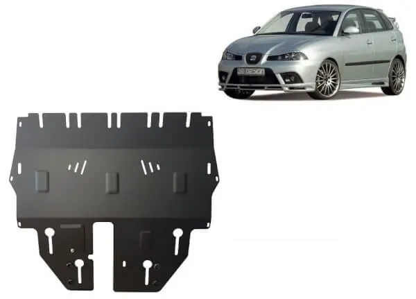 Löytö Pohjapanssari Seat Ibiza bensa (2002-2017), moottori, vaihdelaatikko, jäähdytin, etupuskuri, terästä 🙂