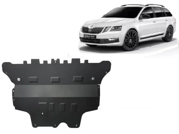 Poisto Pohjapanssari Skoda Octavia manuaali (2013-2019), moottori, vaihdelaatikko, jäähdytin, etupuskuri, terästä 🙂