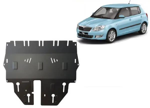 Turvallinen Maksu Pohjapanssari Skoda Fabia (2015-2021), moottori, vaihdelaatikko, jäähdytin, etupuskuri, terästä 🙂