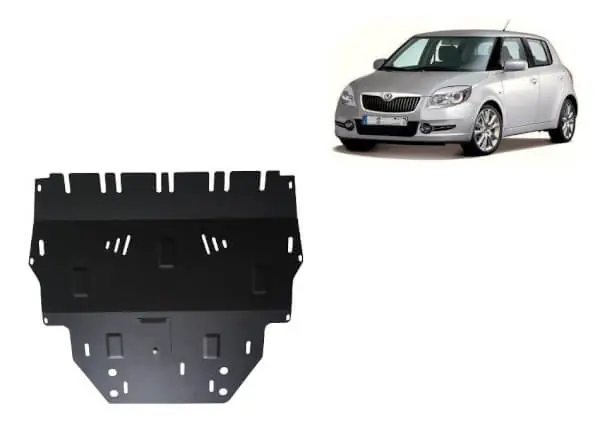 Paras Hinta Pohjapanssari Skoda Fabia diesel (2007-2014), moottori, vaihdelaatikko, etupuskuri, terästä 🙂