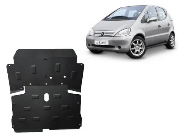 Sertifioitu Pohjapanssari Mercedes-Benz A-Sarja (1997-2004), moottori, vaihdelaatikko, jäähdytin, etupuskuri, terästä 🙂
