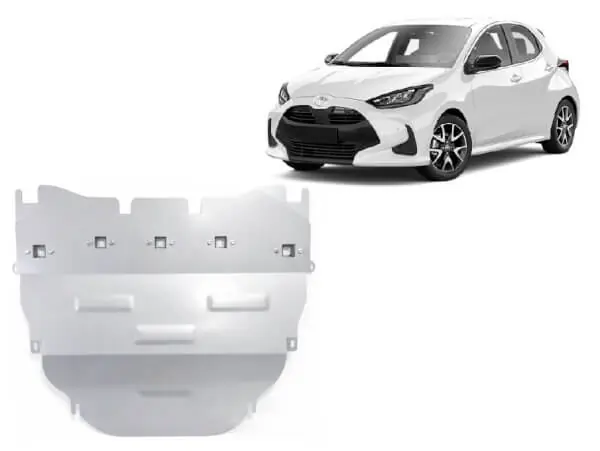 Pohjapanssari Toyota Yaris (2021➟), moottori, vaihdelaatikko, jäähdytin, alumiinia 🙂 Tehdashinta
