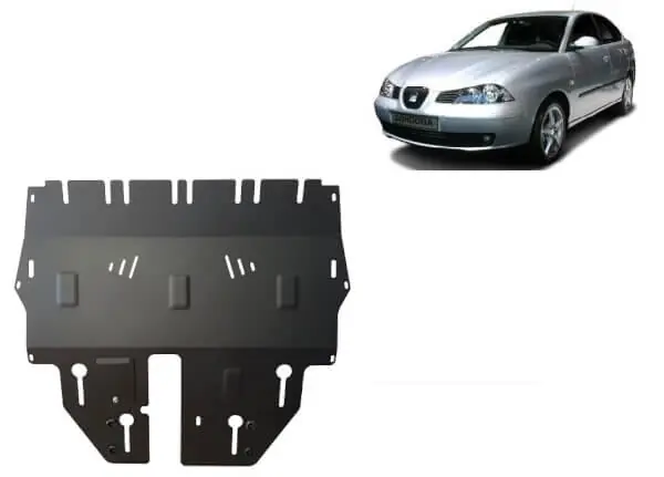 Poisto Pohjapanssari Seat Cordoba (2002-2010), moottori, vaihdelaatikko, jäähdytin, etupuskuri, terästä 🙂