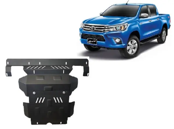 Pohjapanssari Toyota Hilux Revo (2016➟), moottori, jäähdytin, terästä 🙂 Vain Tänään