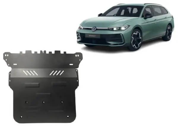 Pohjapanssari Volkswagen Passat (2024➟), moottori, vaihdelaatikko, jäähdytin, ohjausvaihde, terästä 🙂 Ajankohtainen