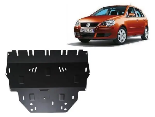 Heti Saatavilla Pohjapanssari Volkswagen Polo diesel (2002-2009), moottori, vaihdelaatikko, etupuskuri, terästä 🙂