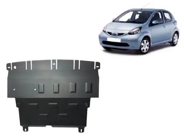 Pohjapanssari Toyota Aygo (2005-2014), moottori, vaihdelaatikko, jäähdytin, etupuskuri, terästä 🙂 Osta Nyt