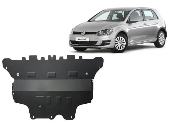 Suoraan Valmistajalta Pohjapanssari Volkswagen Golf manuaali (2012-2020), moottori, vaihdelaatikko, jäähdytin, etupuskuri, terästä 🙂