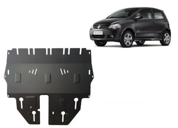 Uutuus Pohjapanssari Volkswagen Fox (2002➟), moottori, vaihdelaatikko, jäähdytin, etupuskuri, terästä 🙂