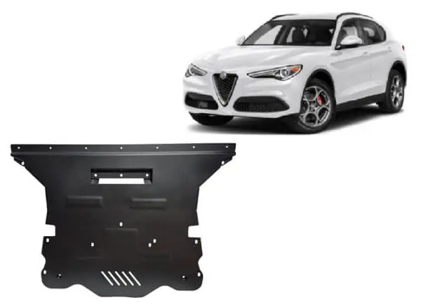 Pohjapanssari Alfa Romeo Stelvio (2016➟), moottori, vaihdelaatikko, terästä 🙂 Halpa