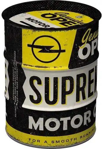 Tarjoushinta Säästölipas tynnyri Opel Supreme Motor Oil, Nostalgic Art 🙂