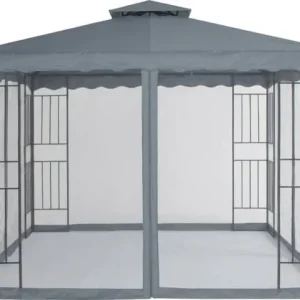 Paviljonki Barcelona harmaa (3 x 3 m), Mayer Garden 🙂 Edullinen