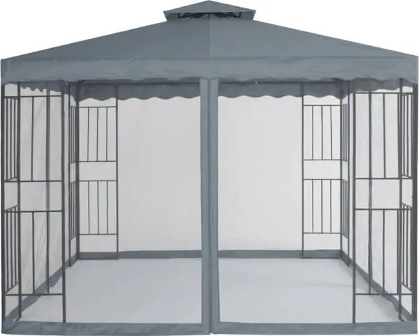 Paviljonki Barcelona harmaa (3 x 3 m), Mayer Garden 🙂 Edullinen