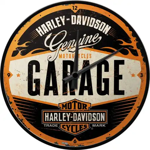 Tilaa Nyt Seinäkello Harley-Davidson Garage 31 cm, Nostalgic Art 🙂