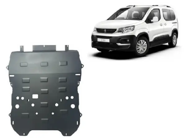 Viikonlopputarjous Pohjapanssari Peugeot Rifter (2018➟), moottori, vaihdelaatikko, jäähdytin, etupuskuri, terästä 🙂