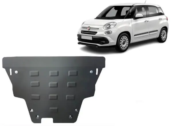 Pohjapanssari Fiat 500 (2012-2022), moottori, vaihdelaatikko, jäähdytin, etupuskuri, terästä 🙂 Lähetetään Heti