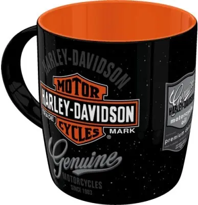 Muki Harley-Davidson Genuine Motorcycles, musta, Nostalgic Art đ Korkea Laatu