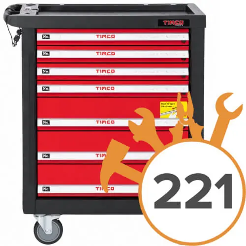 Työkaluvaunu + 221 työkalua, Timco 🙂 Lähetetään Heti