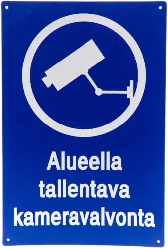 Osta Nyt Alueella tallentava kameravalvonta kyltti 20 x 30 cm, Tarmo đ