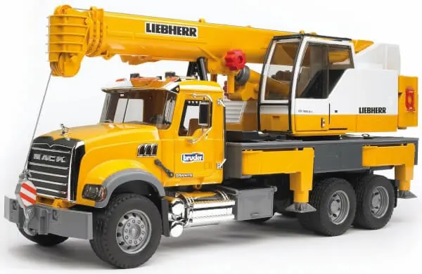 Nopea Toimitus Lelu Kuorma-auto Mack Granite Liebherr-nosturilla (1 16), Bruder 🙂