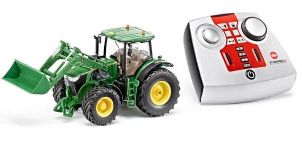 Vain Rajoitetun Ajan Kauko-ohjattava John Deere 7280R -leikkitraktori etukuormaajalla (1 32), Siku 🙂