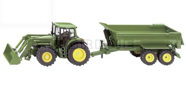 Erikoistarjous Leikkitraktori John Deere 6820 + etukuormaaja ja "half pipe" -vaunu- Siku đ