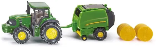 Tukkuhinta Leikkitraktori John Deere 7530 sekä pyöröpaalain 1 50, Siku 🙂