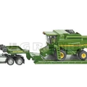 Alennettu Pienoismalli kuorma-auto + lavetti ja John Deere -leikkuupuimuri, Siku 🙂
