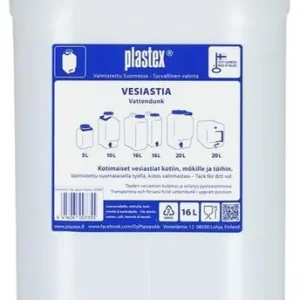 Kausialennus Avosuinen vesiastia 16 l hanalla, Plastex 🙂