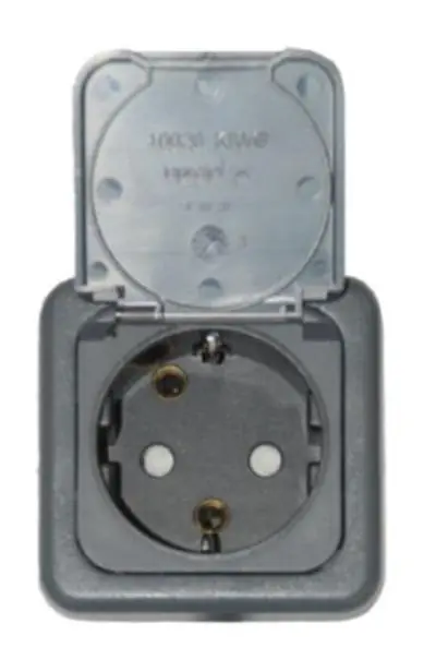 Upotettava pistorasia kannella 230 VAC / 10 A PlugIn, Defa đ Flash-Tarjous