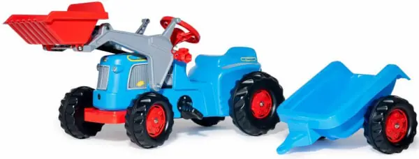 Loppuunmyynti Classic-polkutraktori perävaunulla ja etukuormaajalla, Rolly Toys 🙂