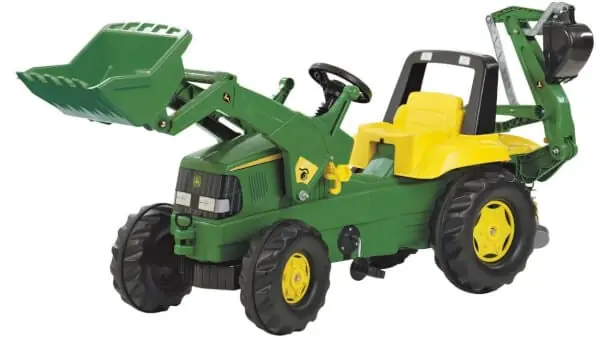 Polkutraktori etukuormaajalla ja kaivurilla John Deere, Rolly Toys 🙂 Kuuma Tarjous