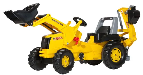 New Holland B110C-polkutraktori etukuormaajalla ja kaivurilla, Rolly Toys 🙂 Ajankohtainen