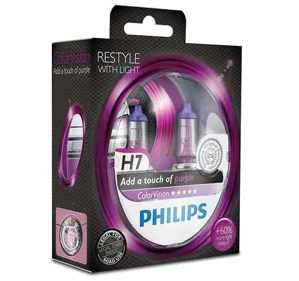 Päivän Tarjous Ajovalopolttimo ColorVision violetti (H7), Philips 🙂