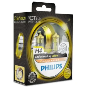 Ajovalopolttimo, H4, ColorVision keltainen, Philips 🙂 Uusi Malli