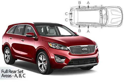 Häikäisysuojasarja Kia Sorento 5-ovinen (2015-2020), Car Shades 🙂 Turvallinen Maksu