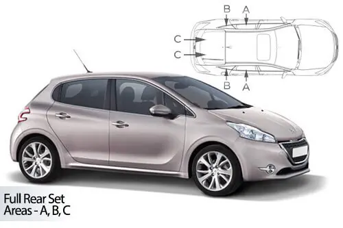 Häikäisysuojasarja Peugeot 208, 5 ovinen (2012-2019), Car Shades 🙂 Kuuma Tarjous